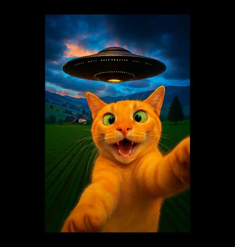 Obrázek produktu Dětské tričko Selfie Kočky a UFO
