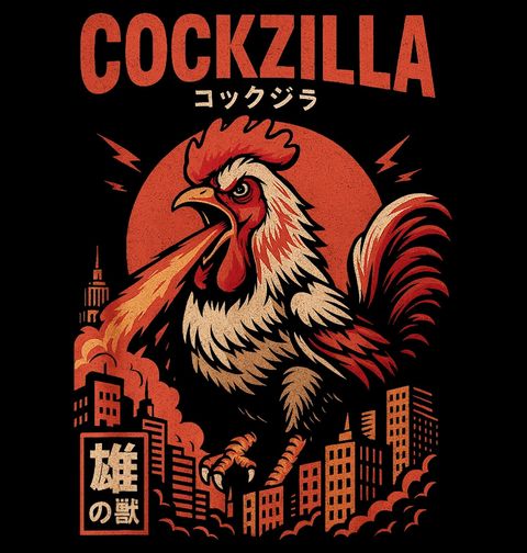 Obrázek produktu Pánské tričko Kohoutí Godzilla Cockzilla
