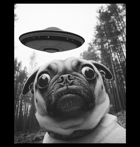 Obrázek produktu Pánská mikina Selfie Mopse a UFO