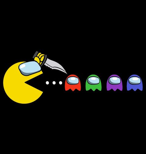Obrázek produktu Dámské tričko Pac-man vs Among Us