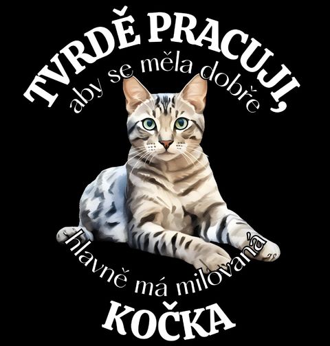 Obrázek produktu Pánská mikina Tvrdě pracuji, aby se měla dobře má Kočka