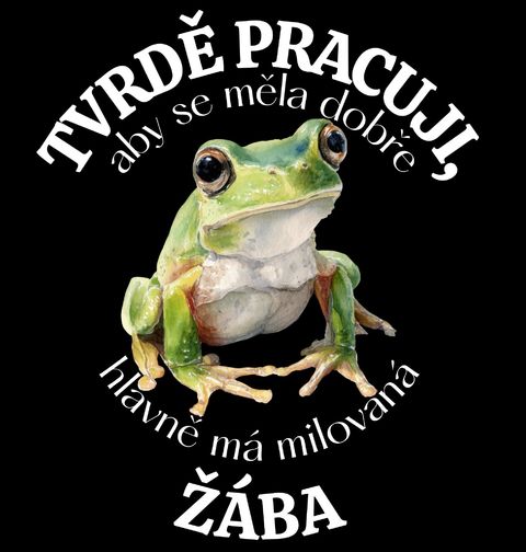 Obrázek produktu Pánské tričko Tvrdě pracuji, aby se měla dobře má Žába