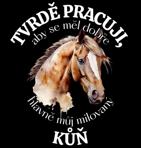 Obrázek produktu Pánské tričko Tvrdě pracuji, aby se měl dobře můj Kůň