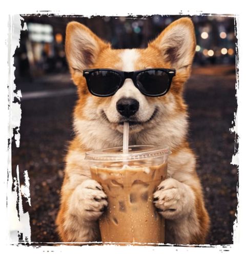 Obrázek produktu Dětské tričko Pembroke Corgi s Ledovou Kávou