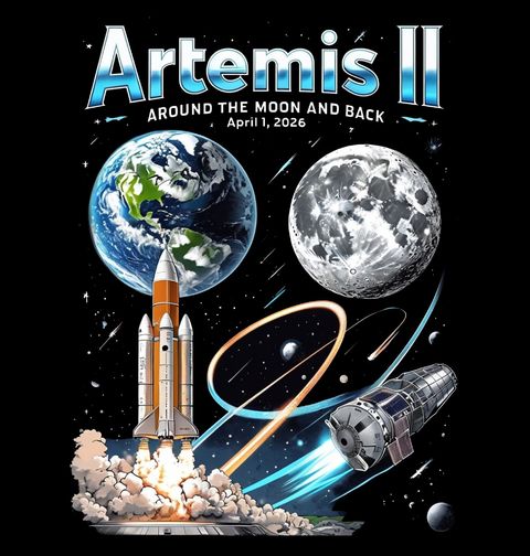 Obrázek produktu Pánská mikina Vesmírná Mise Artemis II Around the Moon and Back
