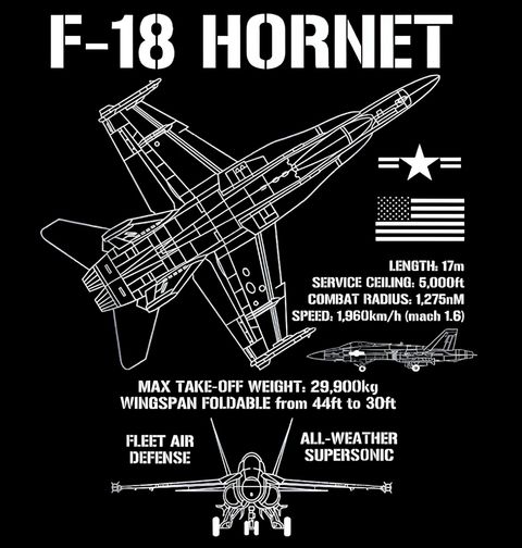 Obrázek produktu Dámské tričko Letecký Manuál F-18 Hornet