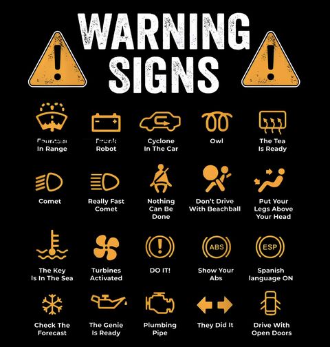 Obrázek produktu Dětské tričko Kontrolky v Autě Warning Signs