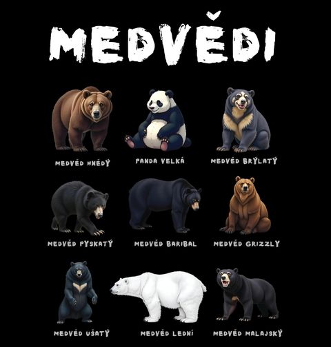 Obrázek produktu Pánská mikina Druhy Medvědů