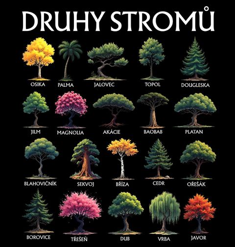 Obrázek produktu Pánské tričko Druhy Stromů
