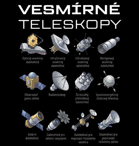 Obrázek produktu Pánské tričko Vesmírné Teleskopy