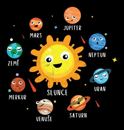 Obrázek produktu Dětské tričko Slunce a jeho Planetky