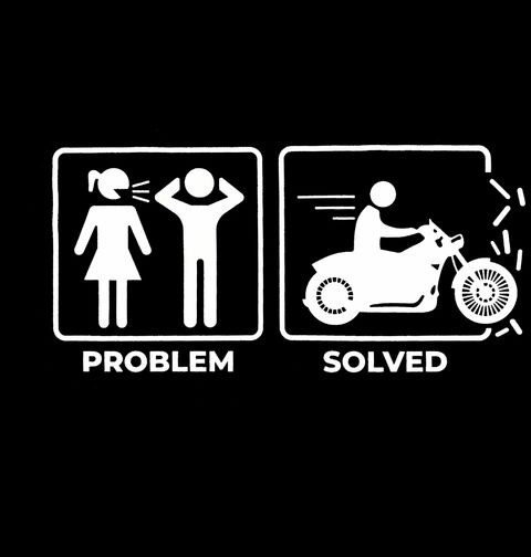 Obrázek produktu Pánské tričko Problémy ve vztahu? Problem solved - Motorbike