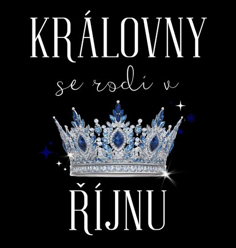 Obrázek produktu Dámské tričko Královny s Korunou se Rodí v Říjnu