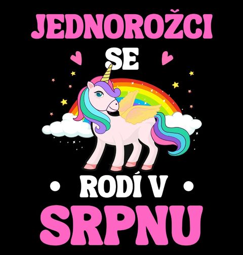 Obrázek produktu Dětské tričko Jednorožci se Rodí v Srpnu