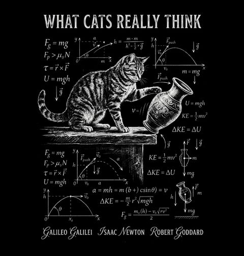Obrázek produktu Pánské tričko Fyzika What Cats Really Think