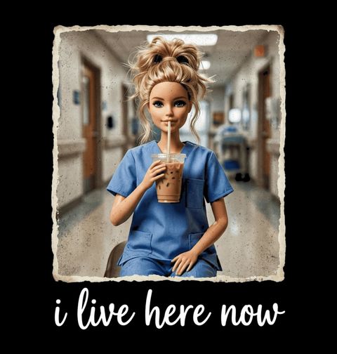 Obrázek produktu Dámské tričko Barbie Zdravotní Sestra I Live here Now