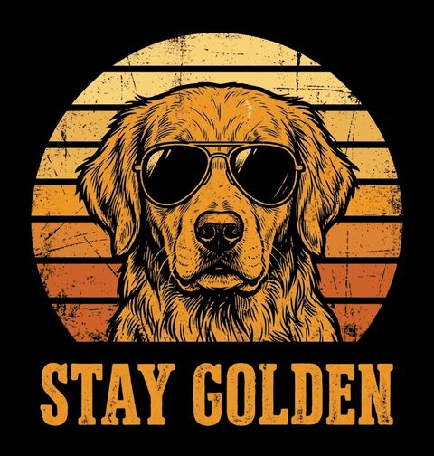 Obrázek produktu Pánské tričko Zlatý Retrívr se Slunečními Brýlemi Stay Golden