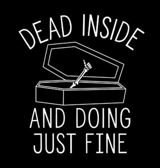 Obrázek 2 produktu Pánské tričko Dead Inside And Just Doing Fine Mrtvý Uvnitř ale Stále v Pohodě! 