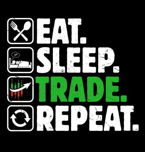 Obrázek produktu Pánské tričko Jez Spi Obchoduj Opakuj Eat Sleep Trade Repeat