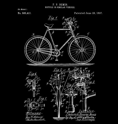 Obrázek produktu Pánské tričko Jízdní kolo Patent F. P. Bemise