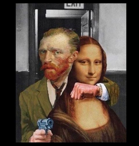 Obrázek produktu Dámské tričko Rukojmí Mona Lisa a Vincent van Gogh