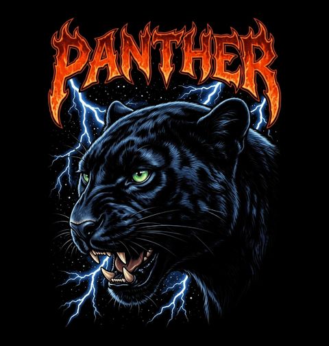 Obrázek produktu Pánské tričko Metalový Černý Panter Panther