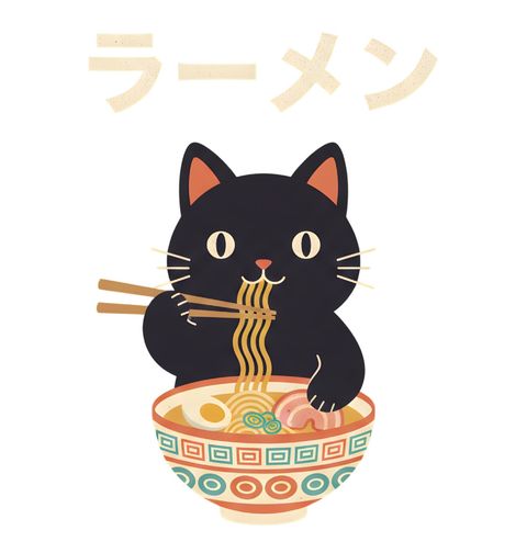 Obrázek produktu Pánské tričko Kočka Miluje Ramen z Japonska
