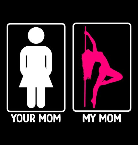 Obrázek produktu Dámské tričko Tvoje Máma Moje Máma Your Mom My Mom Pole Dance