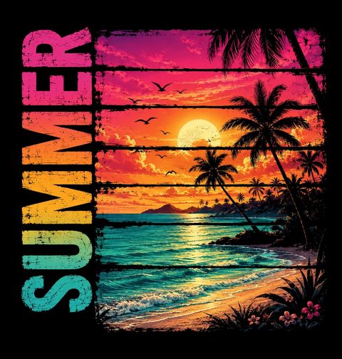 Obrázek produktu Pánské tričko Léto u Západu Slunce nad Tropickým Mořem Summer