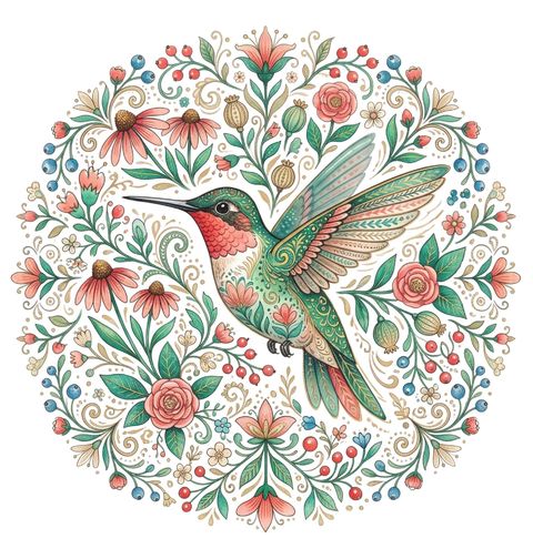 Obrázek produktu Pánské tričko Kolibřík Folk Art