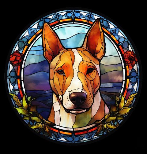 Obrázek produktu Pánské tričko Bullteriér Stained Glass Art