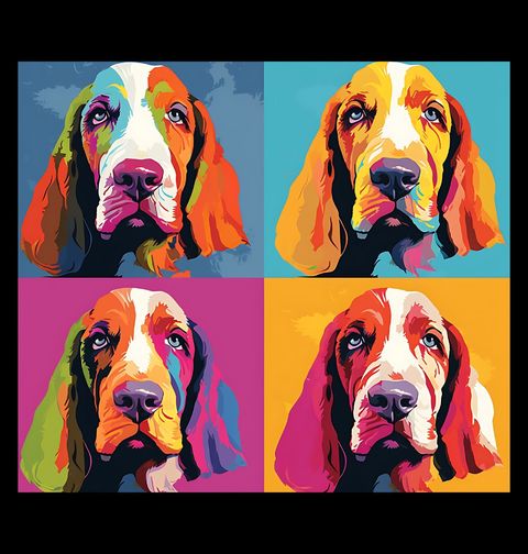 Obrázek produktu Pánské tričko Basset Hound Pop-art