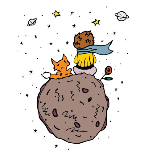 Obrázek produktu Pánské tričko Malý princ a Liška na Planetce B612