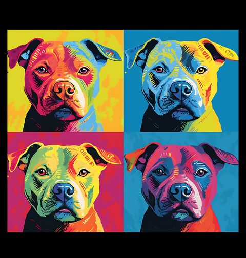 Obrázek produktu Pánské tričko Stafordšírský Bulteriér v Pop-art Stylu