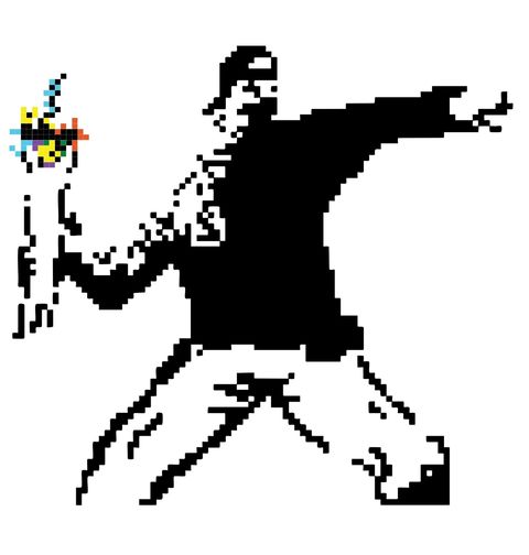 Obrázek produktu Dámské tričko Pixelový Vrhač květin Flower Thrower Banksy
