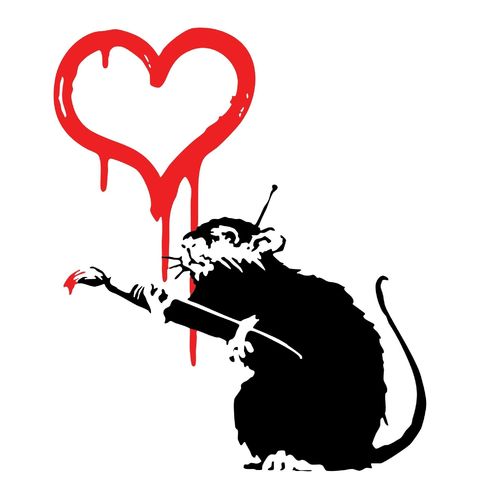 Obrázek produktu Dámské tričko Krysa se Srdcem Love Rat Banksy