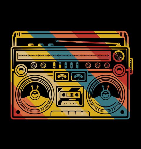 Obrázek produktu Pánské tričko Retro Radiomagnetofon Boombox