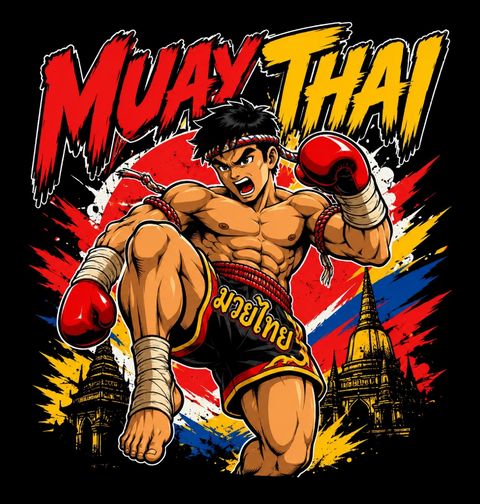 Obrázek produktu Pánské tričko Svalnatý Bojovník Muay Thai
