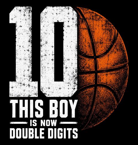 Obrázek produktu Dětské tričko 10 Let Poprvé Dvouciferný Věk Basketbalista