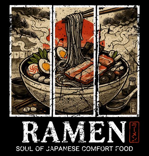 Obrázek produktu Pánské tričko Ramen Duše Japonského Komfortního Jídla