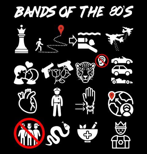 Obrázek produktu Dámské tričko Hudební Kapely 80. let Bands of the 80's