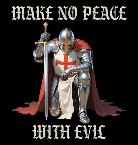 Obrázek produktu Pánské tričko Templář Nesmiřuj se se Zlem Make No Peace With Evil
