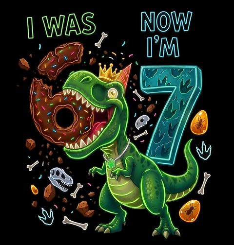 Obrázek produktu Dětské tričko Bylo mi 6 Teď Je mi 7 I Was 6 Now I'm Seven