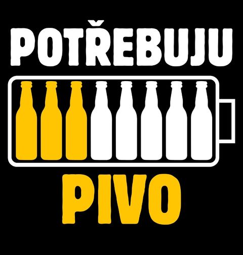 Obrázek produktu Pánské tričko Potřebuju Pivo Vybitá baterie