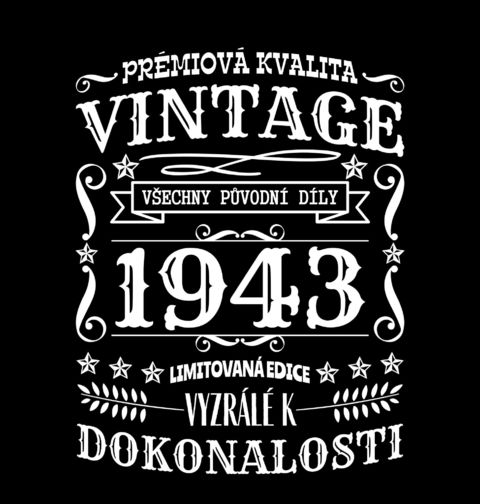 Obrázek produktu Pánské tričko Ročník 1943 Prémiová kvalita
