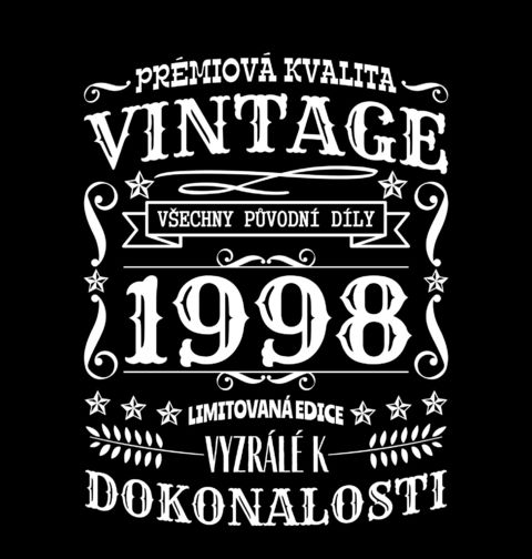 Obrázek produktu Pánské tričko Ročník 1998 Prémiová kvalita