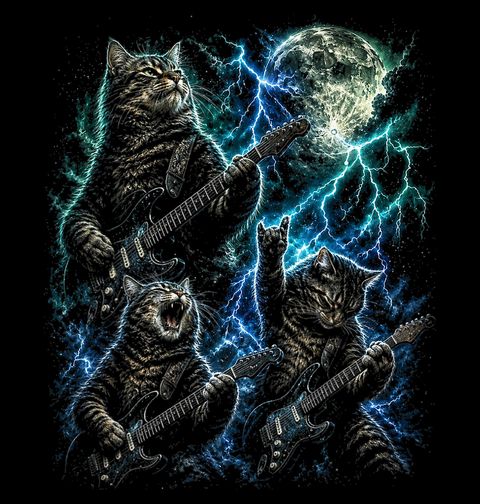 Obrázek produktu Pánské tričko Kočičí Heavy Metal