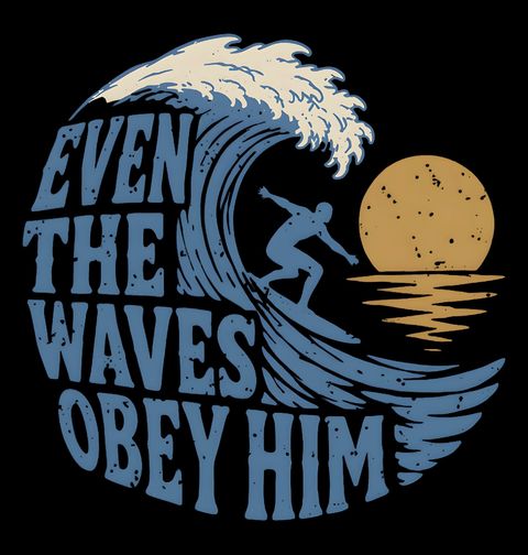 Obrázek produktu Pánské tričko Dokonce i Vlny Ho Poslouchají Even the Waves Obey Him