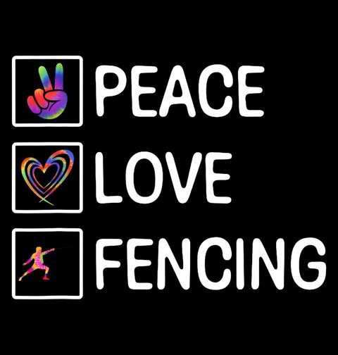 Obrázek produktu Pánské tričko Mír Láska a Šerm Peace Love Fencing