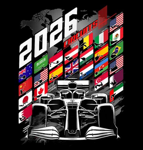 Obrázek produktu Pánské tričko Závodní Okruhy Formule 1 2026 Circuits